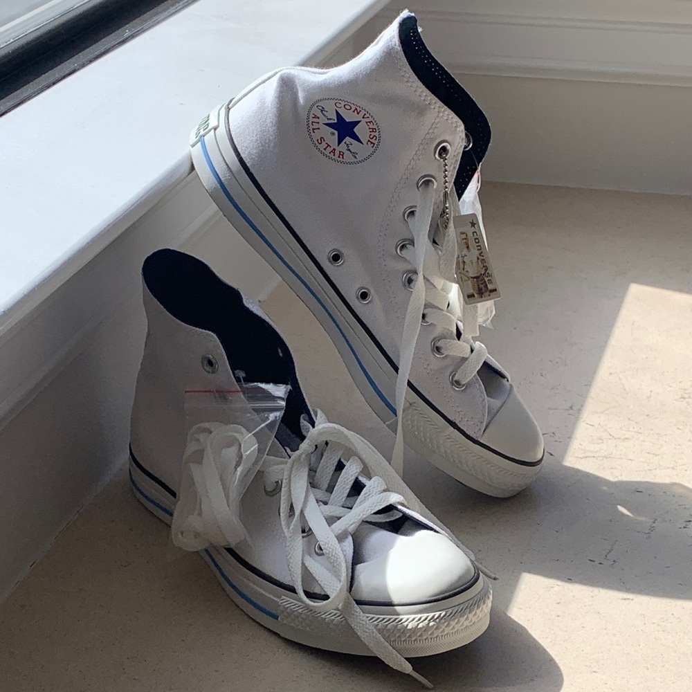 Converse White and Blue High-Tops